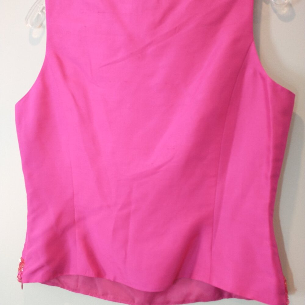 NWOT Eagle's Eye Purple Silk Vest with Embellishments - Picture 2 of 2